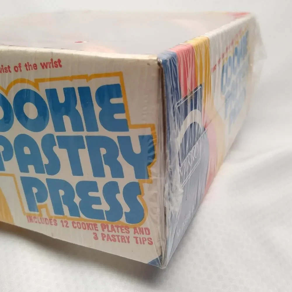 Mirro M-0358-22 Aluminum Cookie Pastry Press 16pc Factory Sealed 1980s Silver